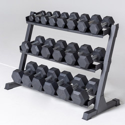 Yuxin Hexagonal Rubber-Coated Cast Iron Dumbbells for Men, Dormitory Home Use, Three-Tier Dumbbell Rack Set, Gym Personal Training Equipment