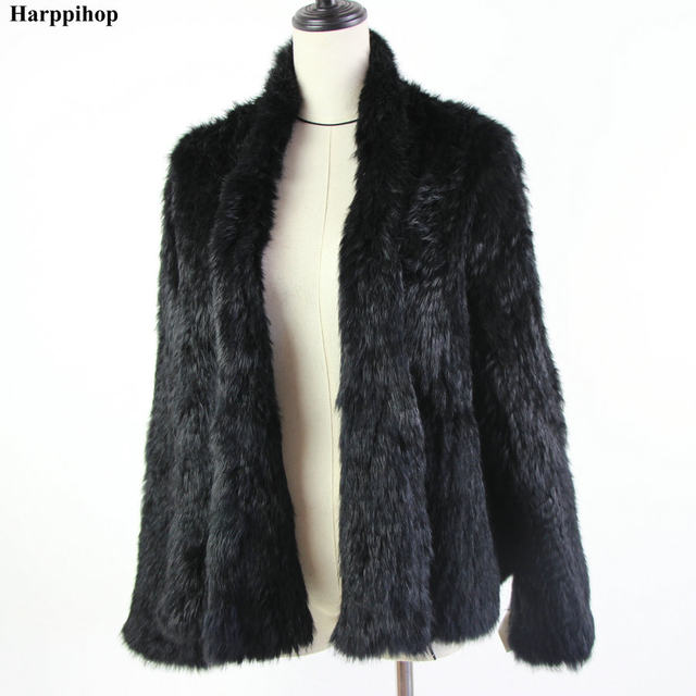 2020 autumn and winter new Korean style hand-woven encrypted rabbit fur ...