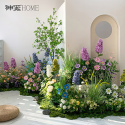 Simulated Green Plant Landscaping Combination Display Flower Trough Flower Box Artificial Plant Fake Flower Artificial Flower Indoor Landscape Decorative Flower