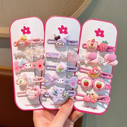 Cute Strawberry Bear Hair Accessory with High Aesthetic Appeal, Princess-Style Dopamine Hair Clip for Children, Hair Ornament for Bangs and Loose Hair