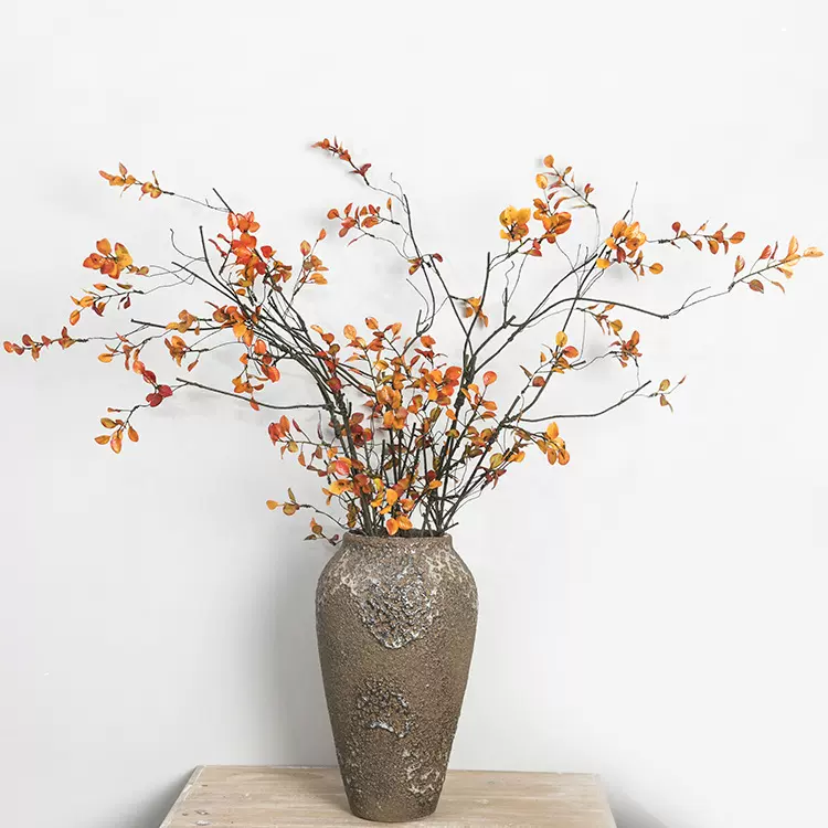 仿真手感中号秋叶植物花束人造花塑料落地婚礼布置枯枝
