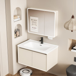 Thickened Honeycomb Space Aluminum Bathroom Cabinet Bathroom Washbasin Combination Integrated Ceramic Washbasin 40 Wide