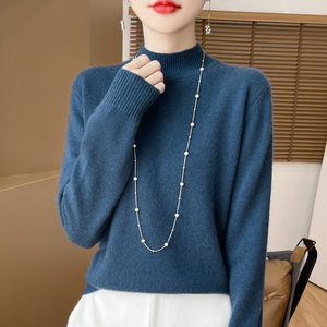 
Autumn and winter new pullover Dalang knitted sweater without pilling women's new genuine sweater women's Andy velvet half turtleneck bottoming shirt
