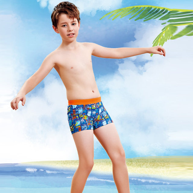 Yingfa children's boxer swim trunks, girls, boys, middle and big children's hot spring comfortable and durable swimming trunks swimsuit professional