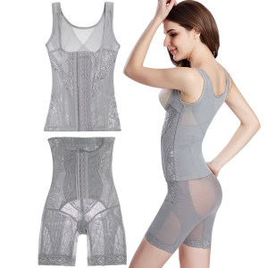 Charming curve body sculpting split-breasted postpartum enhanced version suit belly-control belt butt lift corset two-piece body-shaping suit