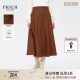 PRICH wavy A-line skirt hem waist-closed vertical cut implicit zipper simple temperament commuting skirt women