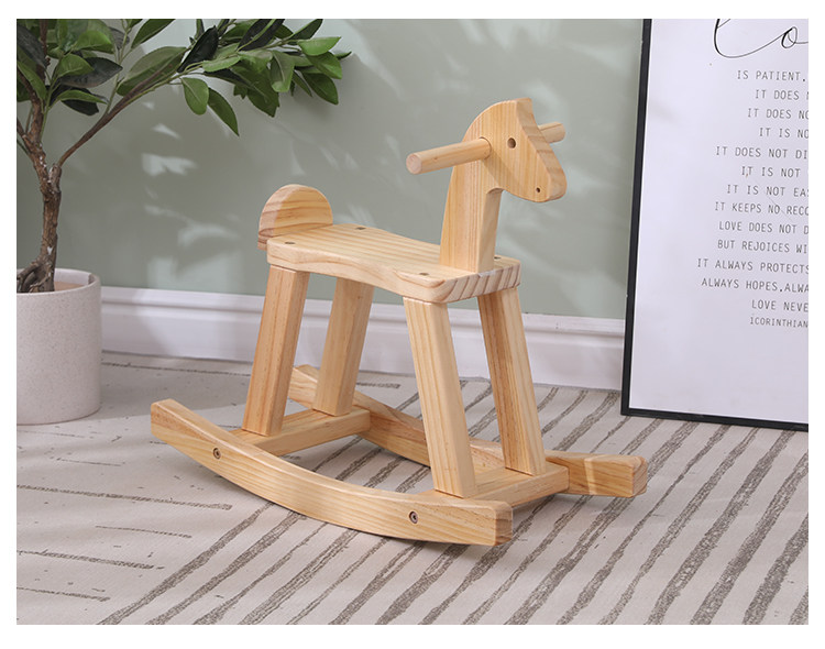 木製ロッキングホース - 子供と大人 - 無垢材のおもちゃ