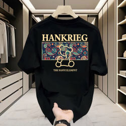 2025 Summer New Heavy Cotton Short-Sleeve T-Shirt for Men, Loose Trendy Cool High-End Half-Sleeve Top Men's Clothing