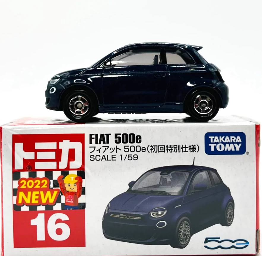 TOMICA 多美卡红白盒16号菲亚特Fiat 500e初回合金模型汽车-Taobao