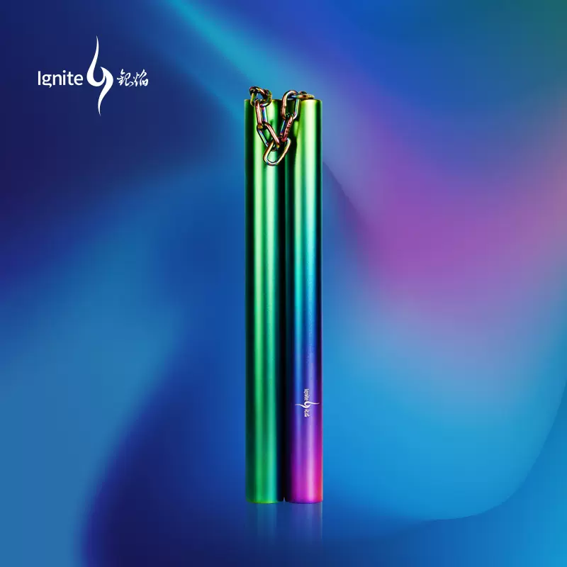 李小龙彩色紫青色双截棍180克280克银焰绚不锈钢双节棍电镀彩