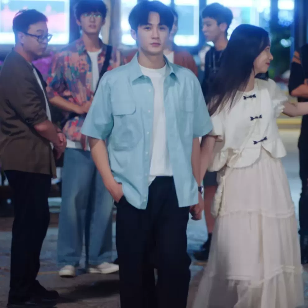 原版很想很想你檀健次莫青成同款短袖襯衫