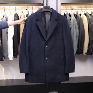 
[Doujia] Withdrawal of bids and cabinets! 2025 autumn and winter men’s fashionable plaid warm double-sided woolen coat with sheep wool