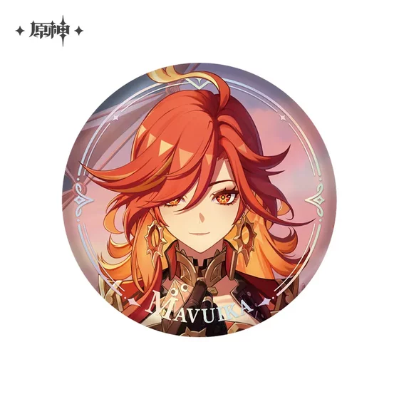 Genuine Genshin Impact Mavika Vulcan peripheral collection badge stand plate pendant color paper transparent card flow memorial ticket official valley