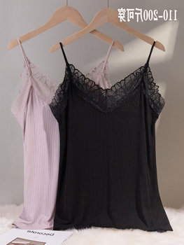 Loose slim lace large size suspender vest for women
