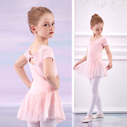 Children's Dance Clothing, Girls' Short-Sleeved Practice Clothes, Kindergarten Ballet Body Suits, Girls' Chinese Dance Dance Skirts