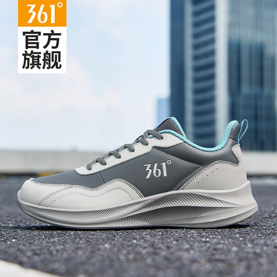 
361 Men's Shoes Sports Shoes 2026 Spring and Summer New Leather Waterproof Running Shoes Men's Non-Slip Soft Soled Casual Shoes