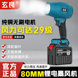 80 Ducted Violent Fan for Car Washing, Water Blowing, Dust Removal, Snow Removal, High-Power Blower, Pure Copper Brushless Lithium Battery Storm Fan