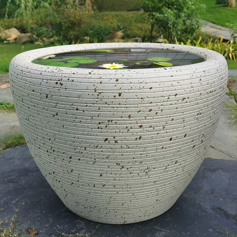 中式陶瓷金魚缸特大號開放式睡蓮花盆大型客廳水缸包郵