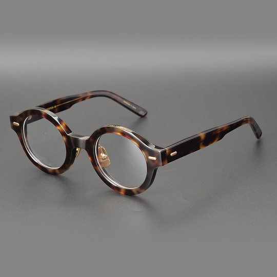 Occhiali Da Vista Rotondi Retrò Ultraleggeri In Acetato Fatti A Mano Giapponesi Di Alta Qualà Occhiali Da Vista Da Uomo Occhiali Da Vista Da Donna Lenti Miopia Da Vista - Foto 5