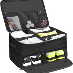Golf equipment storage bag for shoes and clothes