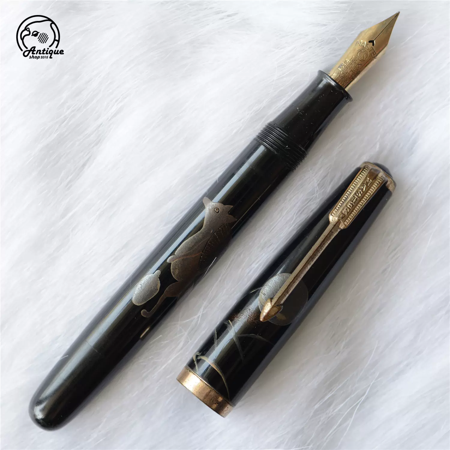 日本明治時代手工螺鈝漆器盒收藏級輪島塗藝術品鷺蒔繪香盒