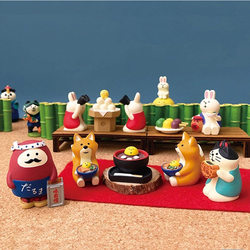 Japanese-Style Cat Zakka Mid-Autumn Festival Mooncake-Eating Cat Miniature Ornament Office Desk Decoration Gift for Friends