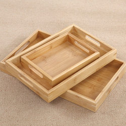 Restaurant Japanese style bamboo tray tea tray rectangular bamboo tea tray wooden barbecue tray simple solid wood tray