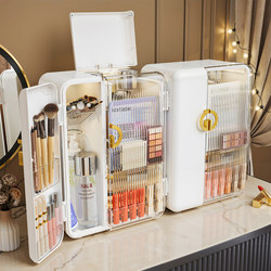 Cosmetics Storage Box, Desktop High-End Transparent Storage Box with Lid, Skin Care Product Dressing Table Storage Rack, Drawer-Type Organizer