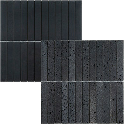 Natural Stone Long Strip Black Travertine Mosaic Bathroom Guesthouse Hotel Decoration Restaurant Bar Kitchen Non-Slip