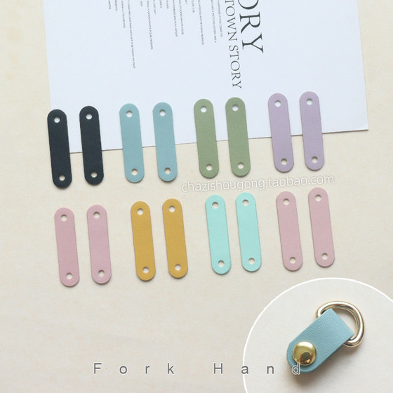 
Fork handmade second-layer leather colorful small hanging ears oblique back buckle small bag hanging ears and rings diy patchwork crochet bag accessories