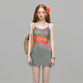 
Princess Sulana skirt-style French one-piece swimsuit to make you look thin