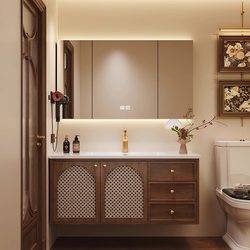 Song Dynasty Aesthetics and Ancient Style Bathroom Cabinet Combination