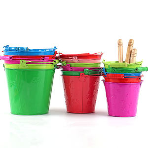 Children's beach toys thickened large iron bucket set small shovel baby outdoor seaside play water dig play sand tool