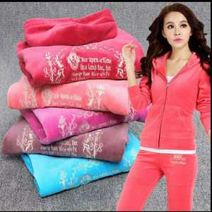 Special offer] Velvet sports suit for women Spring and Autumn new slim embroidered casual running sweatshirt for women two-piece set

