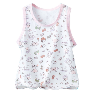
Children's vests for girls, boys, babies, babies, wear pure cotton, and class A base for summer thin sleeveless