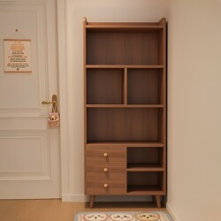 Bookshelf Floor-Standing Storage Cabinet Entryway Storage Cabinet Integrated Wall-Mounted Bookcase Living Room Display Cabinet Home Cabinet