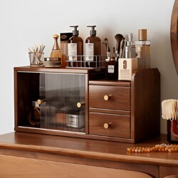 Medieval-Style Cosmetics Storage Box, Dressing Table Desktop Storage Box, Skin Care Products, Lipstick, Perfume, Large-Capacity Storage Rack