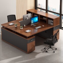Office Desk Workstation Modern Minimalist Table and Chair Combination for Two People Sitting Face to Face 2-Person Computer Desk