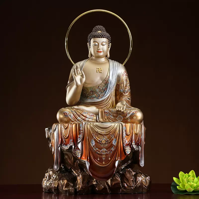 銅雕釋迦牟尼佛佛像銅像純銅掐絲琺瑯彩繪釋迦摩尼佛像釋迦佛說法像-Taobao