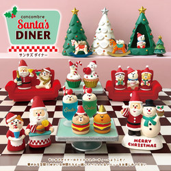 Christmas Dinner Japanese Decole Cat Resin Figurine Mini Cute Desktop Trendy Toy Scene Photo Prop Gift
