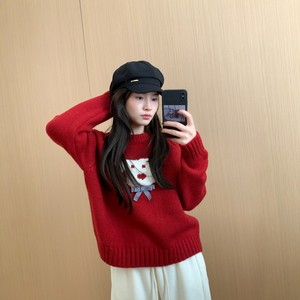 
In addition, the cartoon puppy pullover thickened sweater for women 2025 winter new style casual lazy knitted top can be worn outside