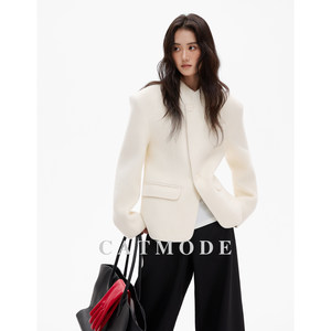 
LIONCAT/winter new style minimalist style high-end double-sided woolen coat women's short style versatile and slimming