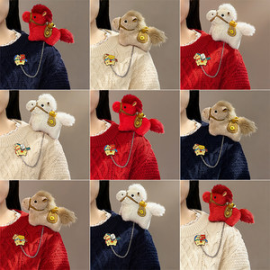 
Year of the Horse Brooch Plush Mascot Doll 2026 New Year Gift Clothes Pin Decorative Badge Gift