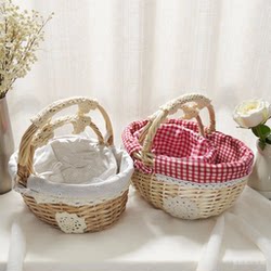 Hot-Selling Rattan Picnic Basket, Storage Basket, Shopping Basket, Egg Basket, Gift Basket, Wicker Fruit Basket, Portable Picking Basket