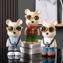 Violent Bear Piggy Bank Cartoon Creative Modern Living Room Decoration Simple Home Tv Cabinet Ceramic Ornament