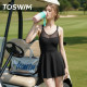 TOSWIM hot spring bathing suit women's sleeveless dress swimsuit covers flesh and looks slim and conservative sun protection beach vacation