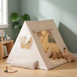 Korean-Style Children's Tent Indoor Triangle Playhouse Home Toy House Small House Boys and Girls Castle All-Cotton Canvas