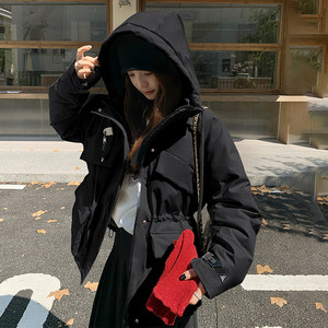 
Women's clothing/women's boutique down jacket other/other white duck down 2025 winter solid color hooded raglan sleeves