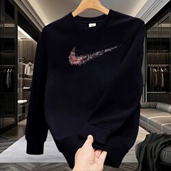 Outlet Sweatshirts for Men and Women, Pullovers for Spring and Autumn, Couple Long-Sleeve T-Shirts, Trendy Fleece-Lined Crew Neck Sports Tops