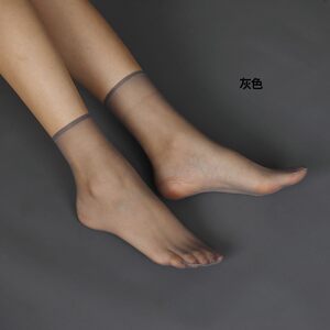 
Short stockings for women in summer ultra-thin anti-hook silk flesh-colored invisible toes fully transparent glass silk crystal socks